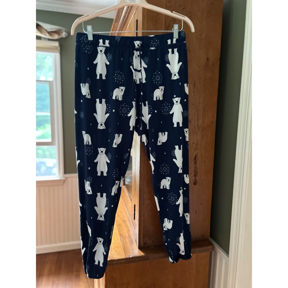 EUC Pixie Lane Pixielane Polar Bear Animal Print Navy joggers lounge pants XL